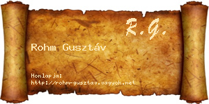 Rohm Gusztáv névjegykártya